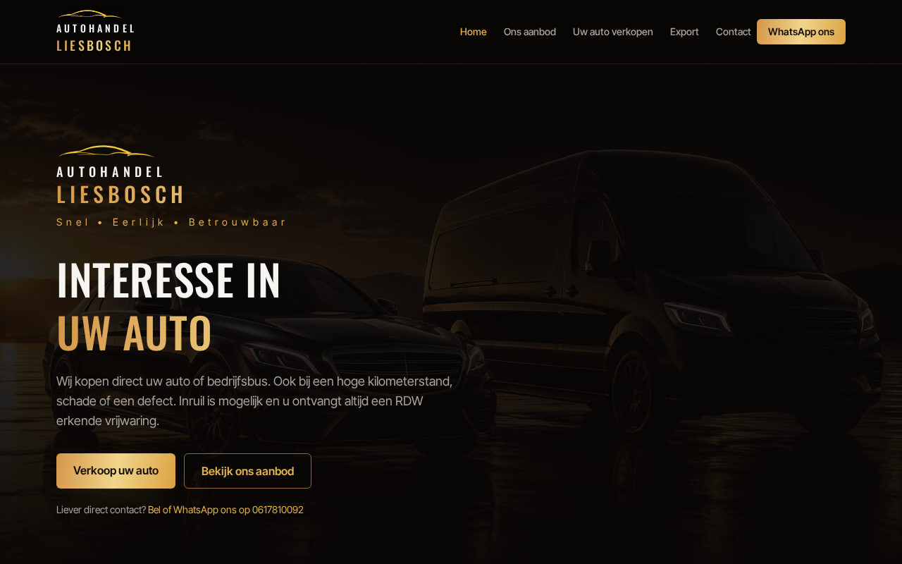 Beginpagina van Liesbosch Autohandel